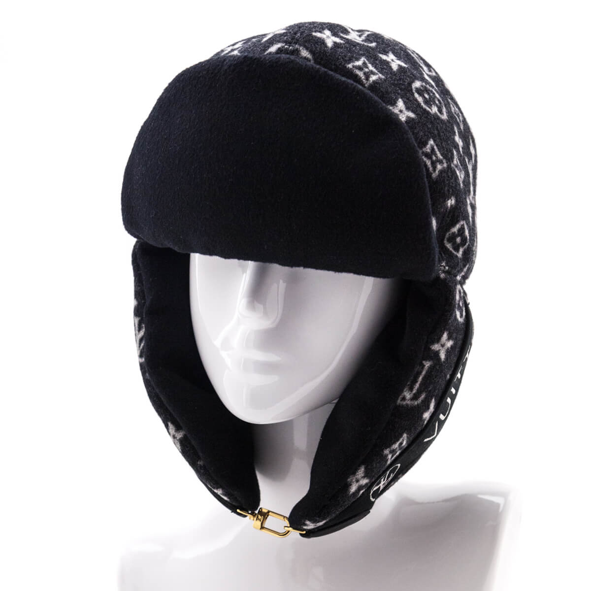 Louis Vuitton Black Wool Monogram Chapka Carry On Hat - Love that Bag etc - Preowned Authentic Designer Handbags Preloved Fashions