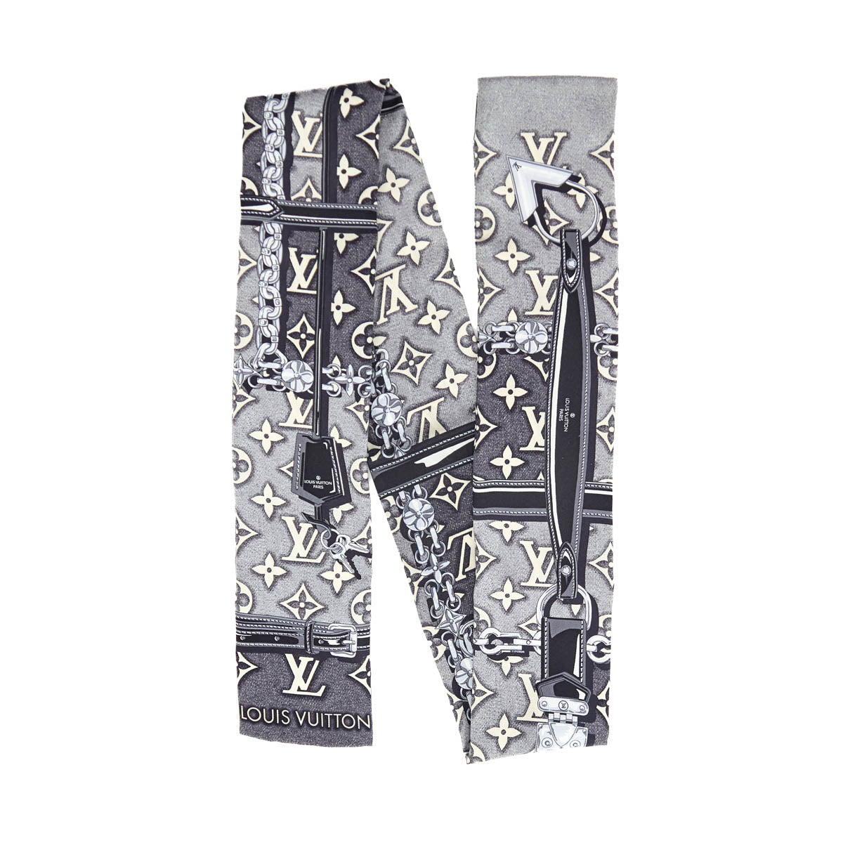 Louis Vuitton Gray Silk Confidentiel Bandeau - Love that Bag etc - Preowned Authentic Designer Handbags Preloved Fashions