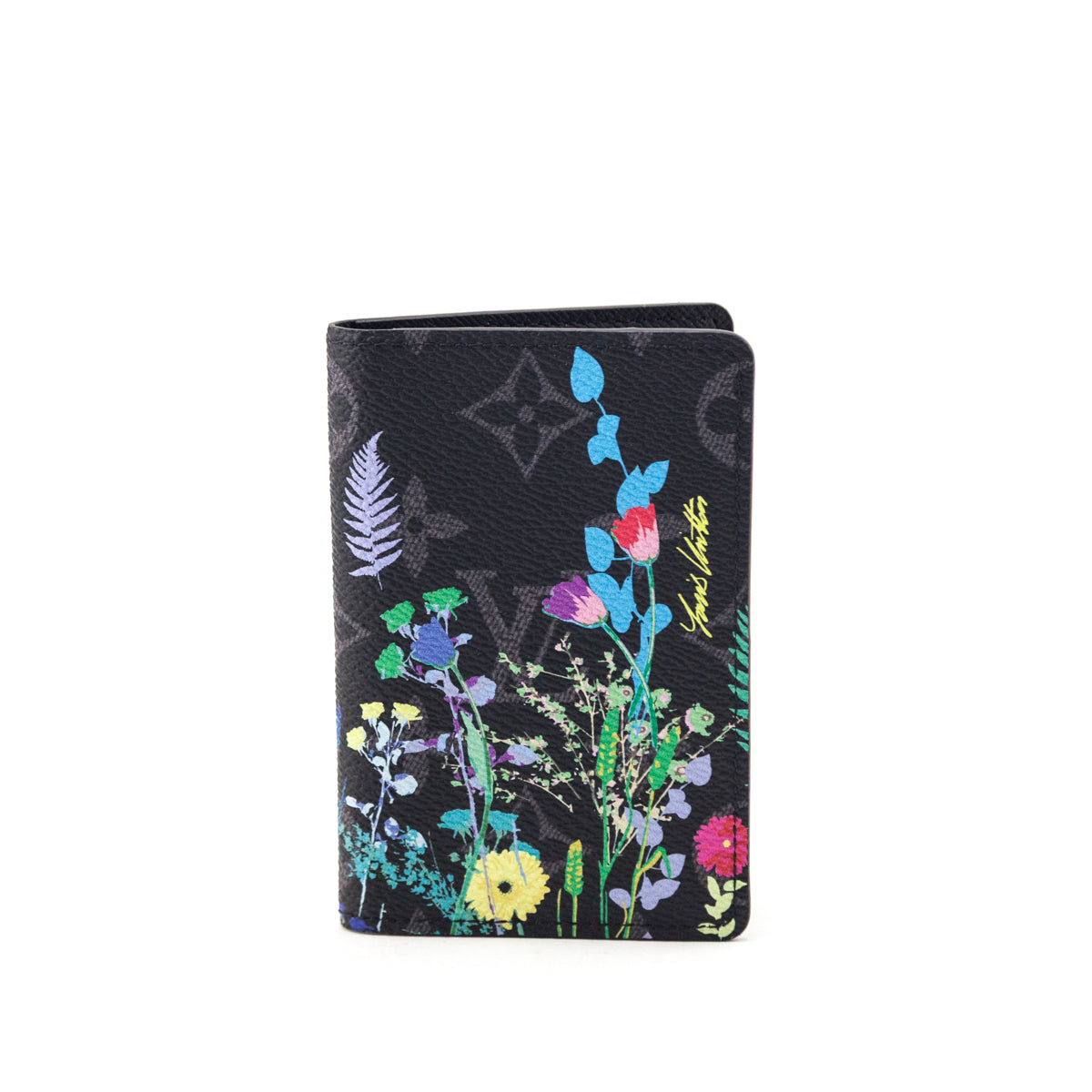 Louis Vuitton Monogram Eclipse Flower Print Folia Pocket Organizer NM - Love that Bag etc - Preowned Authentic Designer Handbags Preloved Fashions