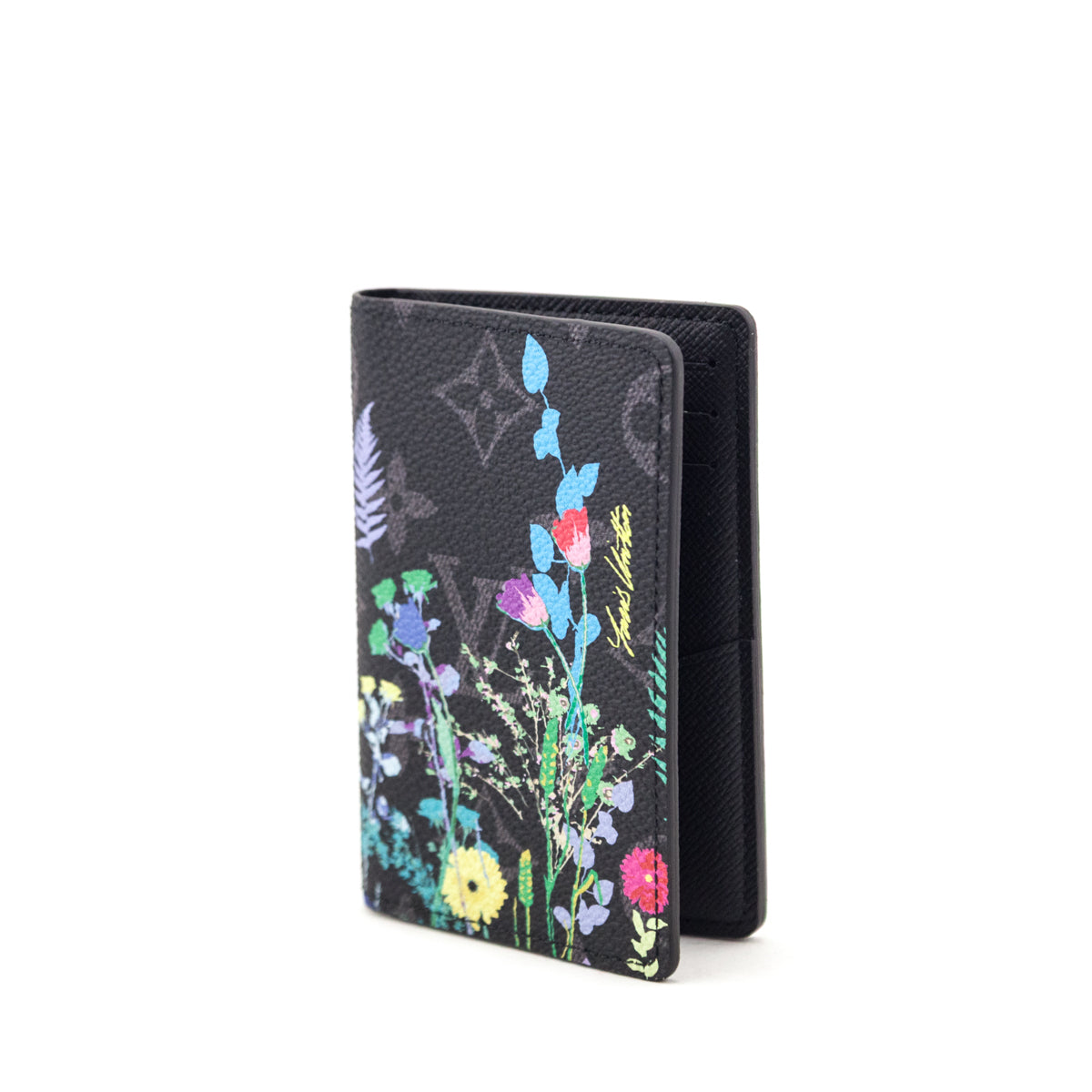 Louis Vuitton Monogram Eclipse Flower Print Folia Pocket Organizer NM - Love that Bag etc - Preowned Authentic Designer Handbags Preloved Fashions