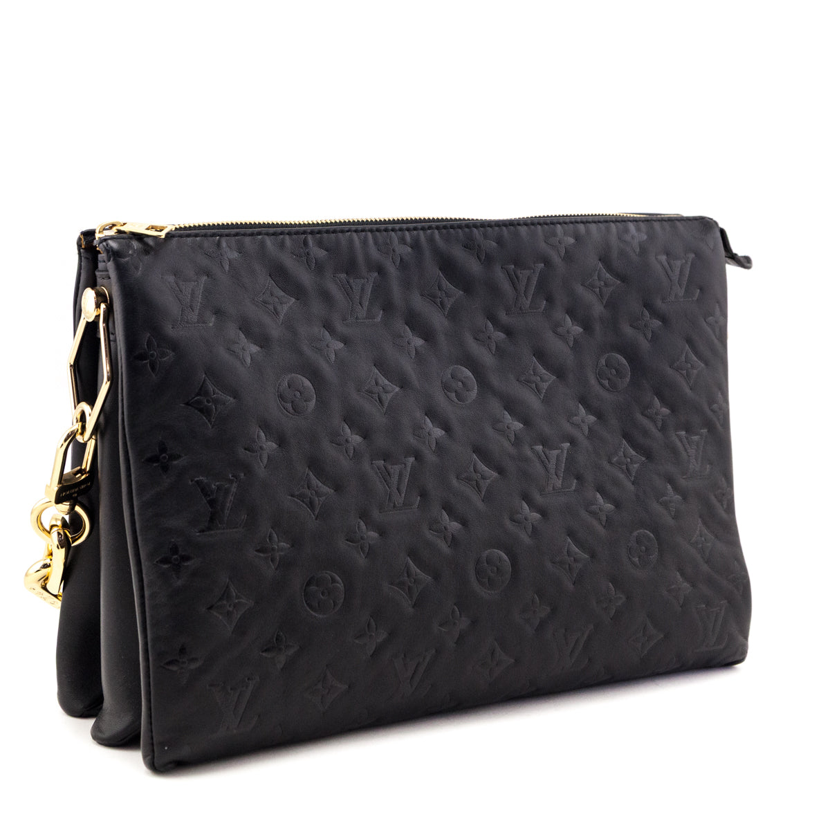 Louis Vuitton Black Lambskin Embossed Monogram Coussin MM - Love that Bag etc - Preowned Authentic Designer Handbags Preloved Fashions