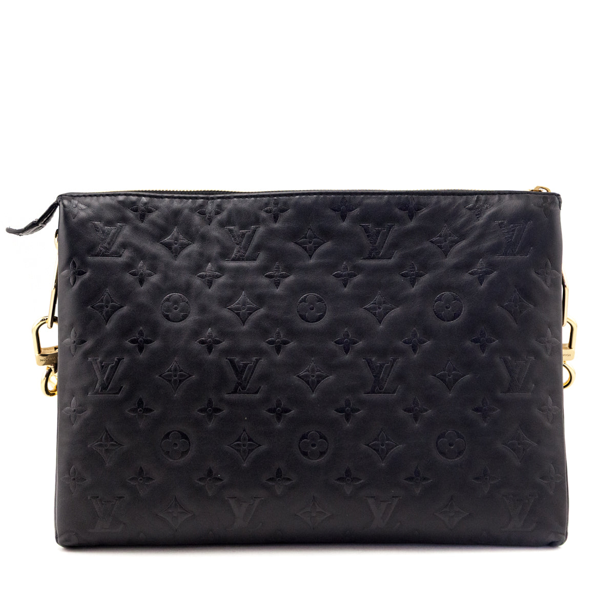 Louis Vuitton Black Lambskin Embossed Monogram Coussin MM - Love that Bag etc - Preowned Authentic Designer Handbags Preloved Fashions