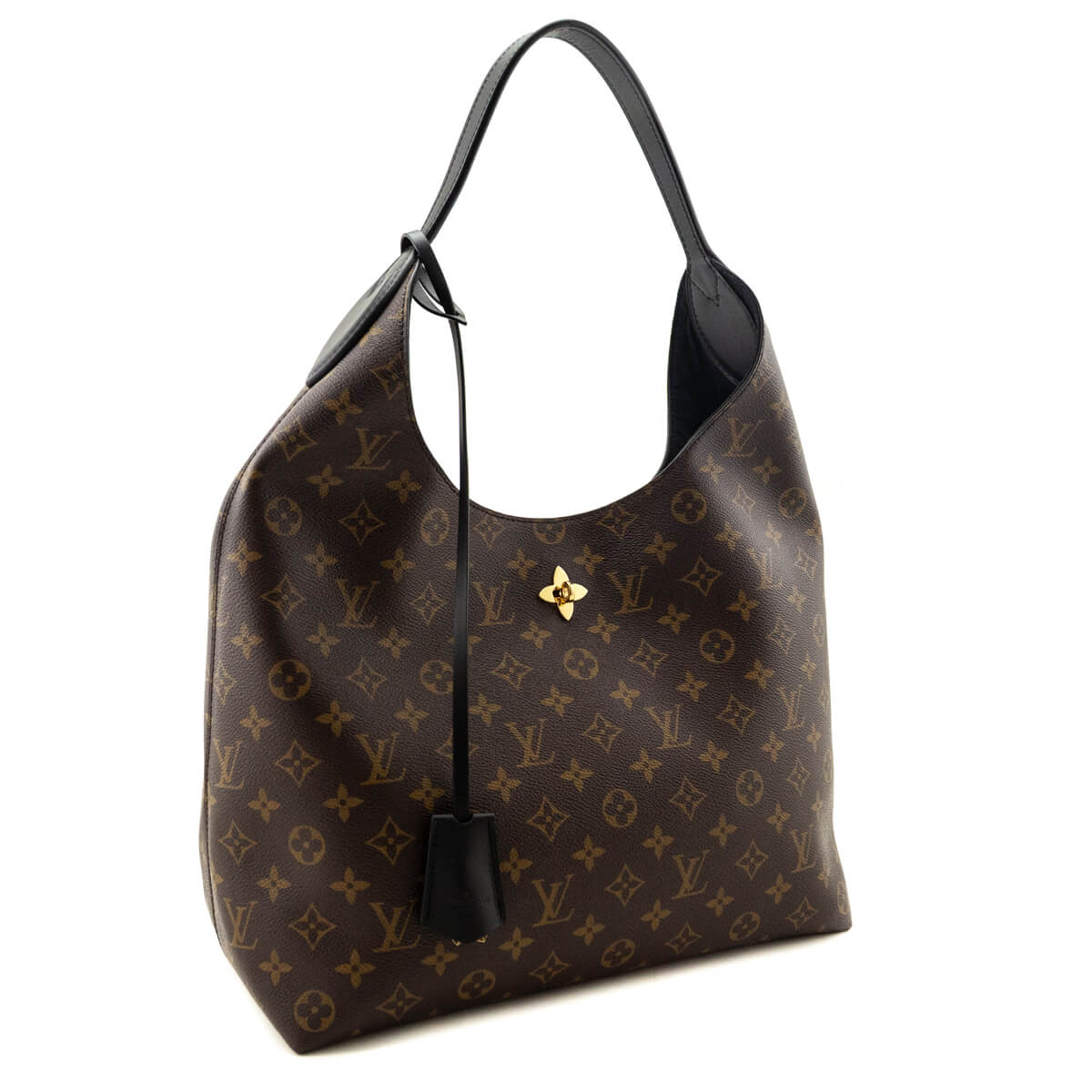 Louis Vuitton Monogram Black Flower Hobo - Love that Bag etc - Preowned Authentic Designer Handbags Preloved Fashions