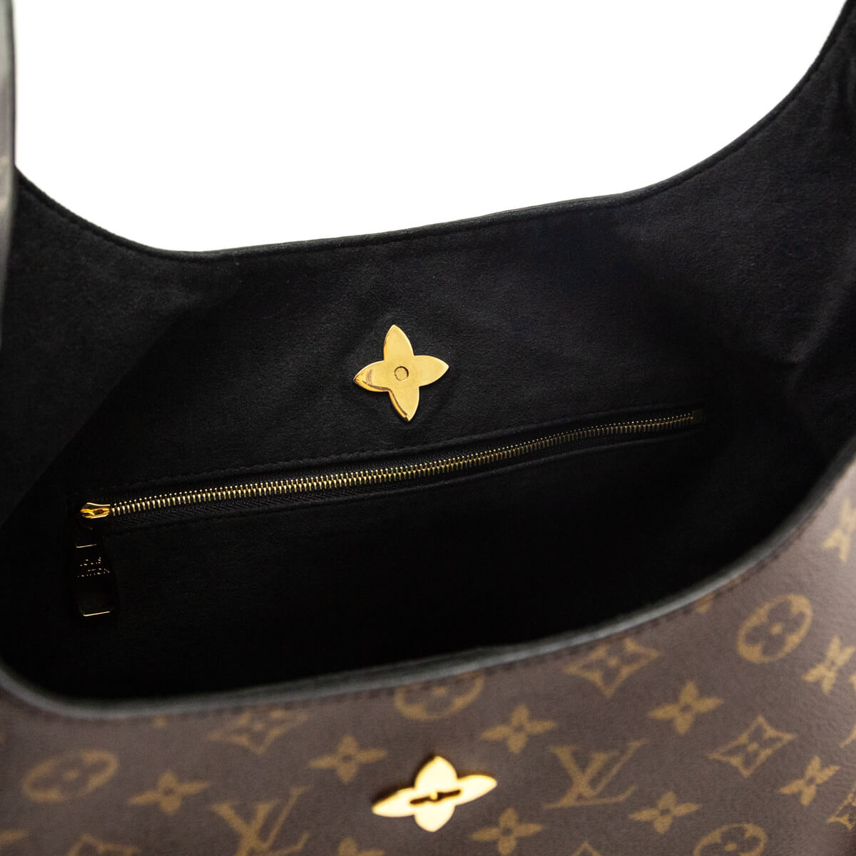 Louis Vuitton Monogram Black Flower Hobo - Love that Bag etc - Preowned Authentic Designer Handbags Preloved Fashions