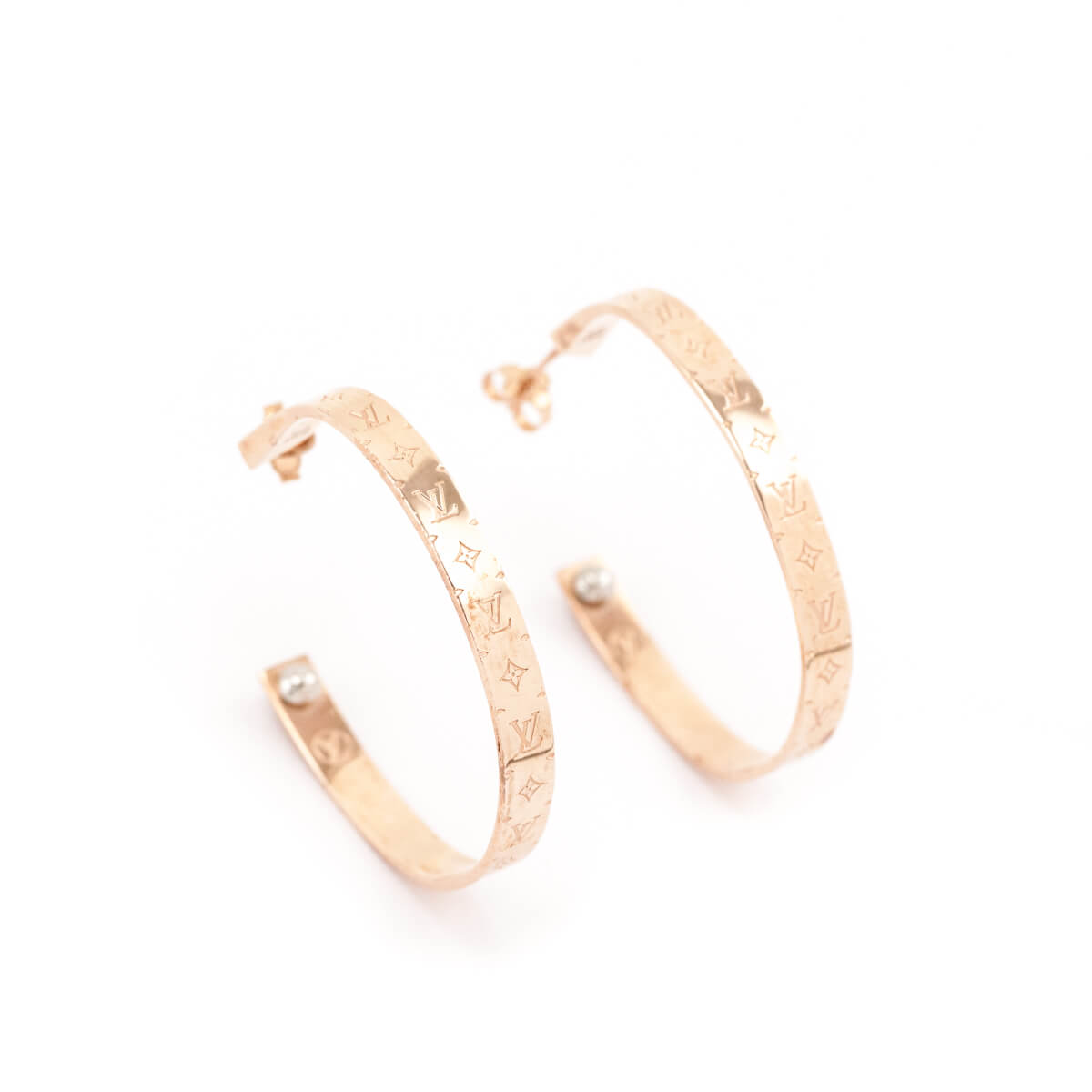 Louis Vuitton Nanogram Hoop Earrings - Love that Bag etc - Preowned Authentic Designer Handbags Preloved Fashions