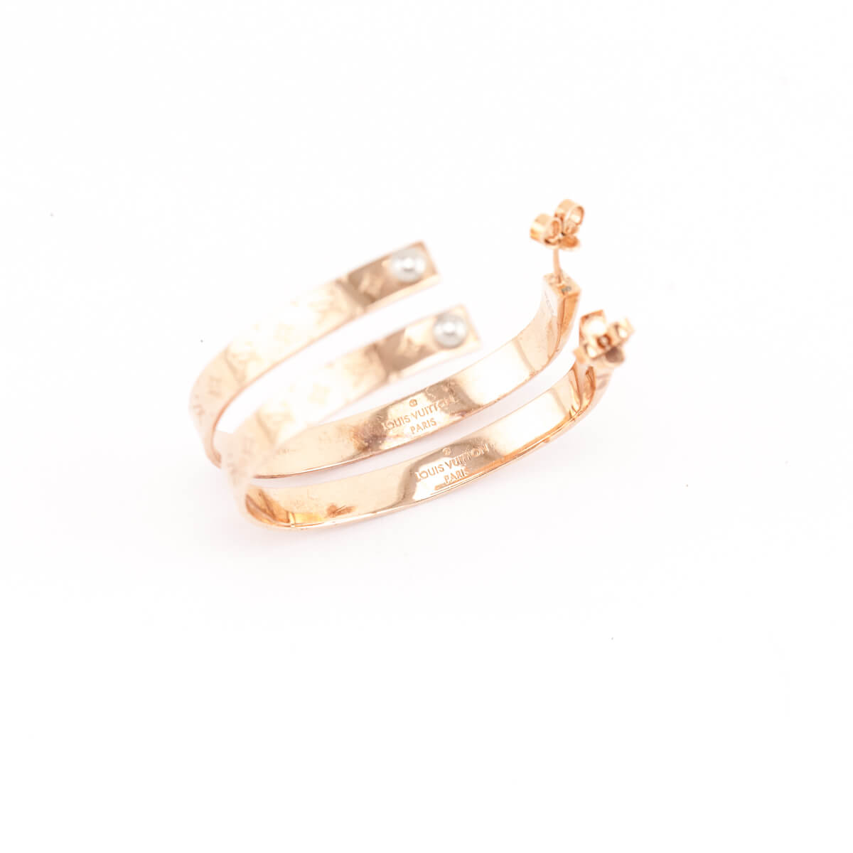 Louis Vuitton Nanogram Hoop Earrings - Love that Bag etc - Preowned Authentic Designer Handbags Preloved Fashions