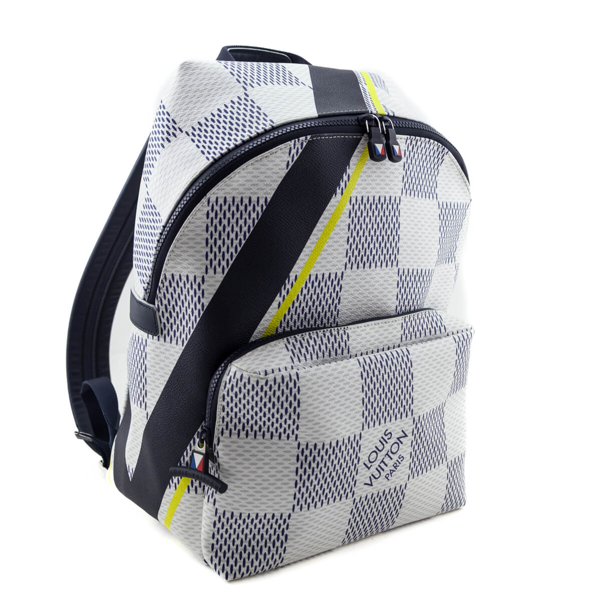 Louis Vuitton Navy Yellow Damier Azur Latitude America's Cup Apollo Backpack - Love that Bag etc - Preowned Authentic Designer Handbags Preloved Fashions