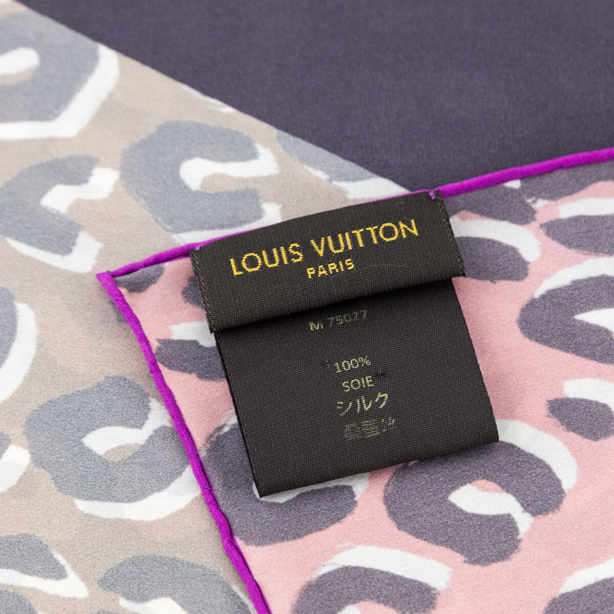 Louis Vuitton Pink Gray Leopard V Sprouse Silk Shawl - Love that Bag etc - Preowned Authentic Designer Handbags Preloved Fashions