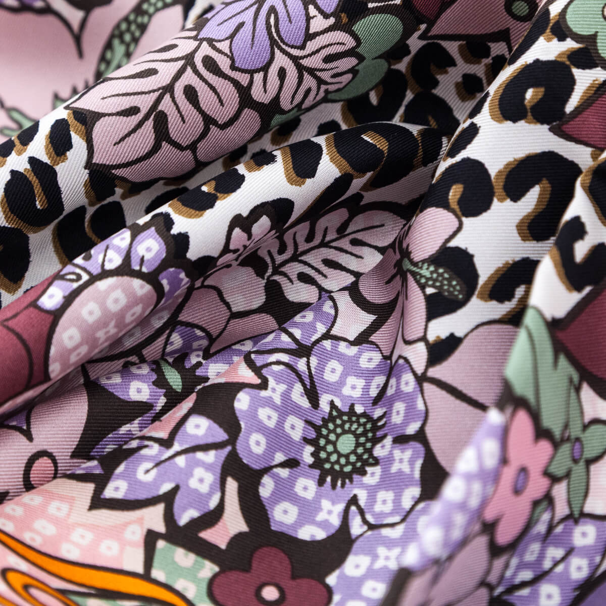 Louis Vuitton Pink Orange Floral and Leopard Silk Scarf - Love that Bag etc - Preowned Authentic Designer Handbags Preloved Fashions