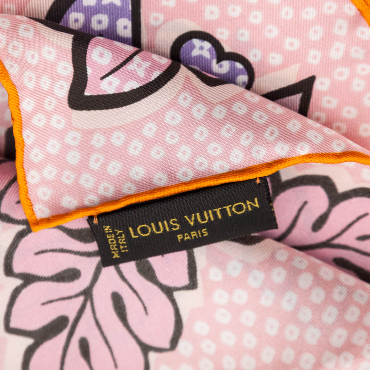 Louis Vuitton Pink Orange Floral and Leopard Silk Scarf - Love that Bag etc - Preowned Authentic Designer Handbags Preloved Fashions