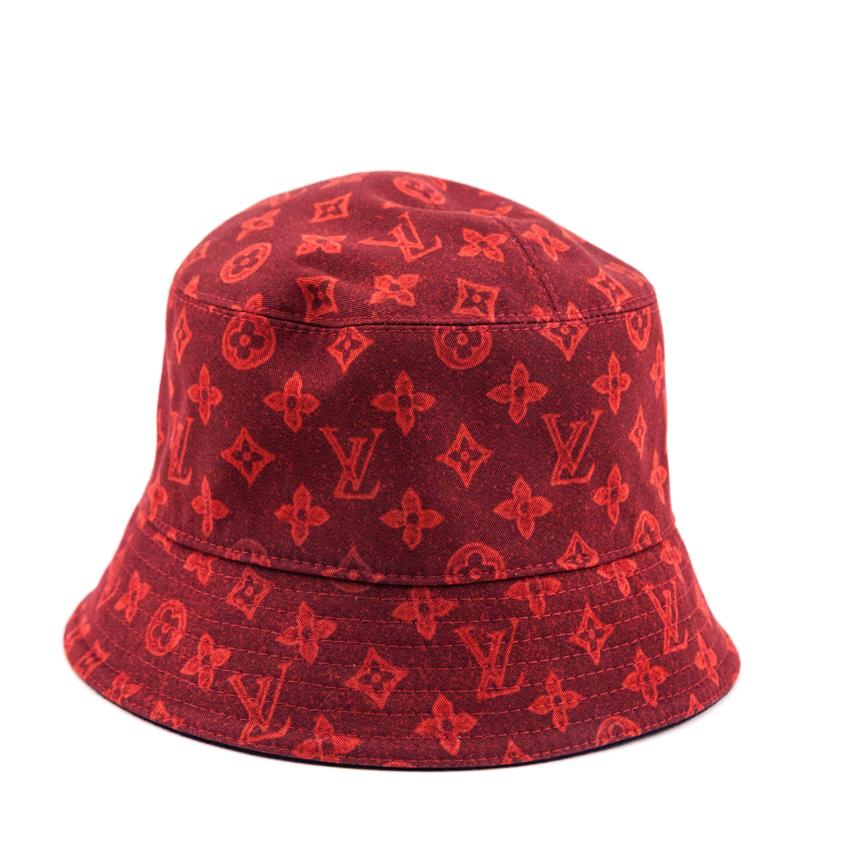 Louis Vuitton Navy Red Monogram Record Reversible Bucket Hat - Love that Bag etc - Preowned Authentic Designer Handbags Preloved Fashions