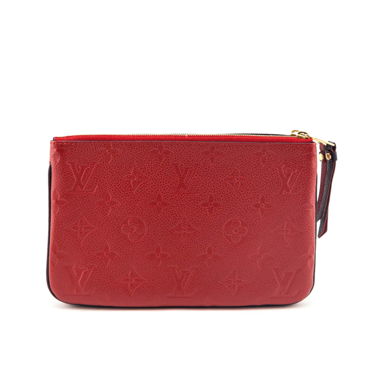 Louis Vuitton Red Marine Empreinte Double Zip Pochette Without Chain - Love that Bag etc - Preowned Authentic Designer Handbags Preloved Fashions