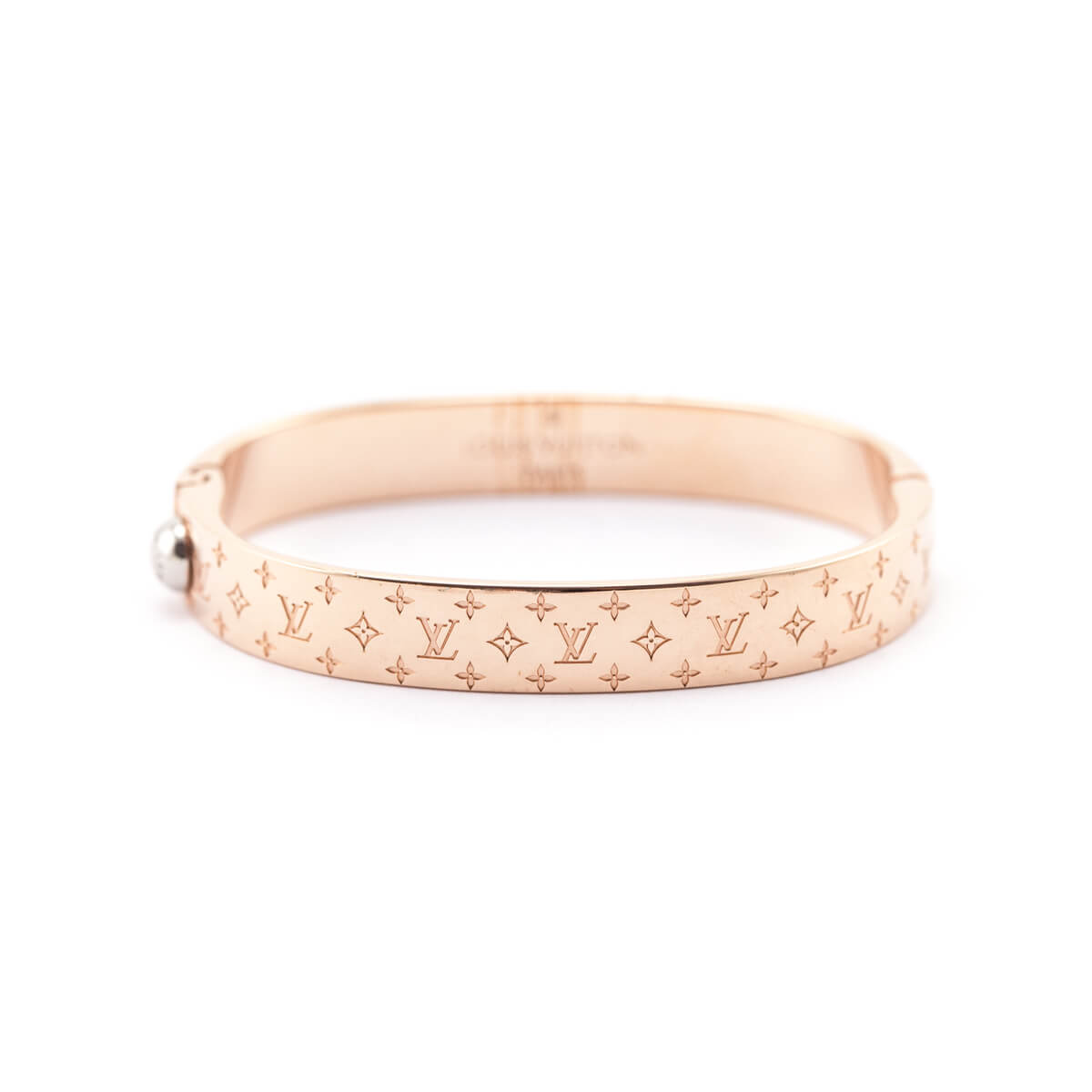 Louis Vuitton Rose Gold Brass Nanogram Cuff Bracelet - Love that Bag etc - Preowned Authentic Designer Handbags Preloved Fashions