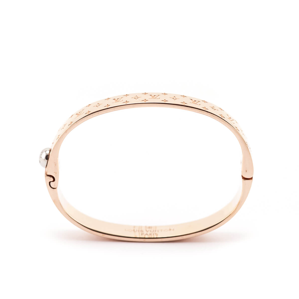 Louis Vuitton Rose Gold Brass Nanogram Cuff Bracelet - Love that Bag etc - Preowned Authentic Designer Handbags Preloved Fashions