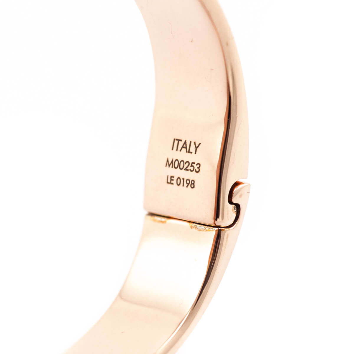 Louis Vuitton Rose Gold Brass Nanogram Cuff Bracelet - Love that Bag etc - Preowned Authentic Designer Handbags Preloved Fashions