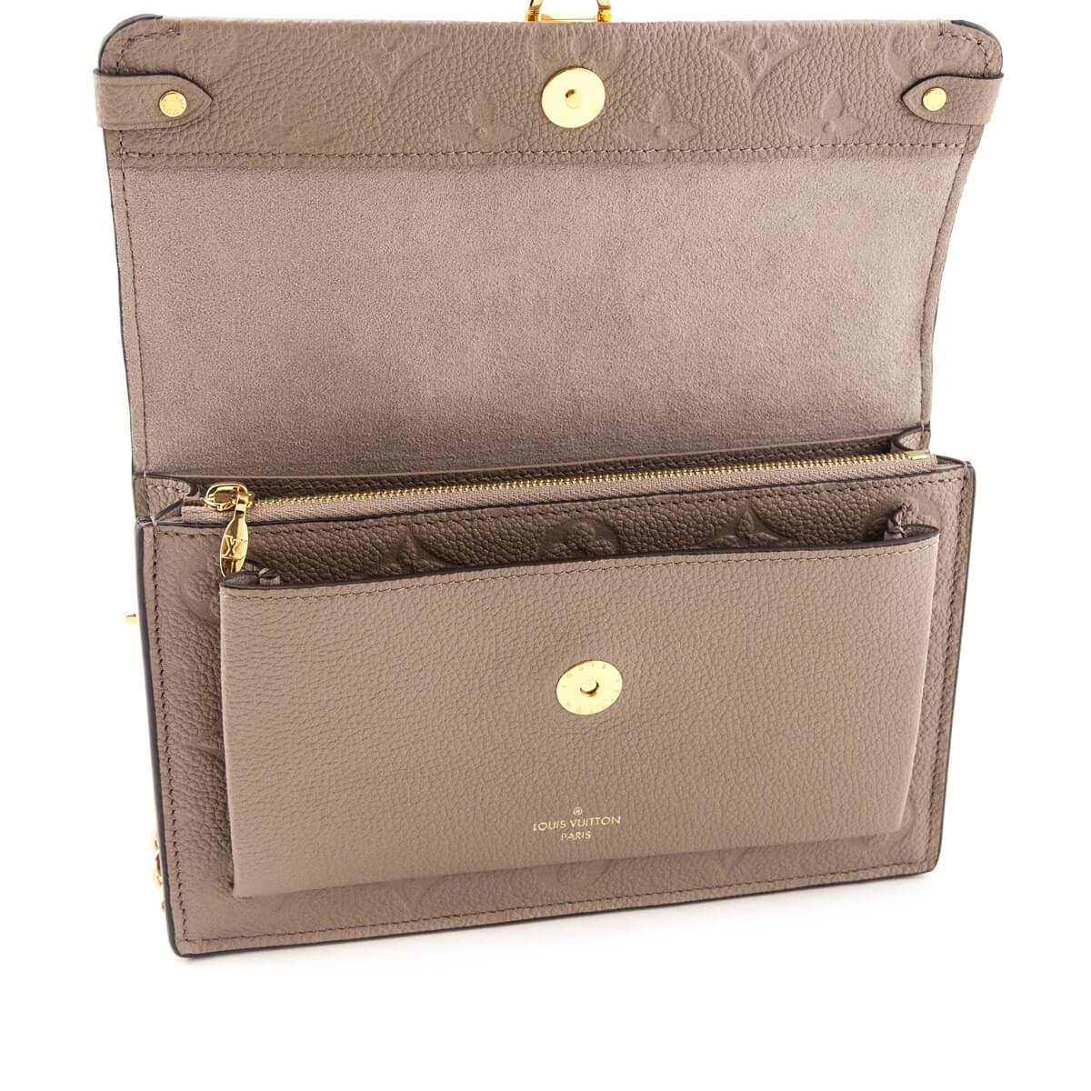 Louis Vuitton Tourterelle Empreinte Vavin Chain Wallet - Love that Bag etc - Preowned Authentic Designer Handbags Preloved Fashions