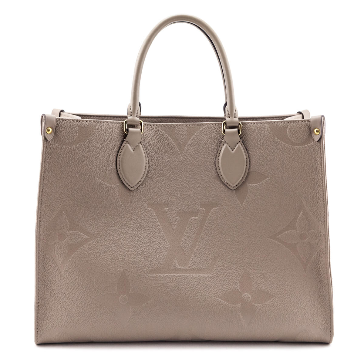 Louis Vuitton Tourterelle Monogram Giant Empreinte Onthego MM - Love that Bag etc - Preowned Authentic Designer Handbags Preloved Fashions