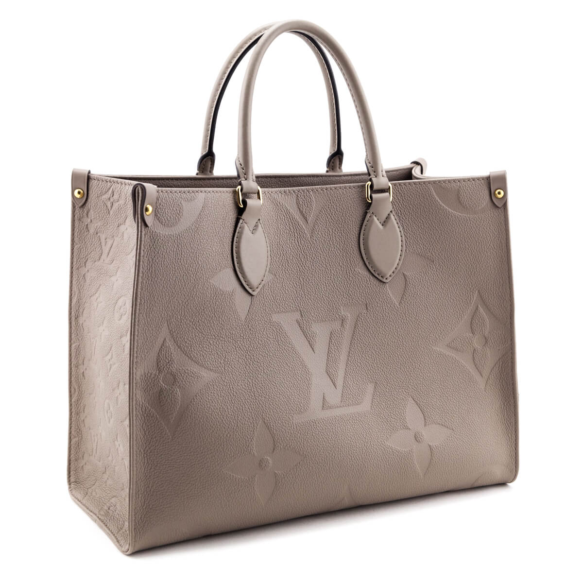 Louis Vuitton Tourterelle Monogram Giant Empreinte Onthego MM - Love that Bag etc - Preowned Authentic Designer Handbags Preloved Fashions