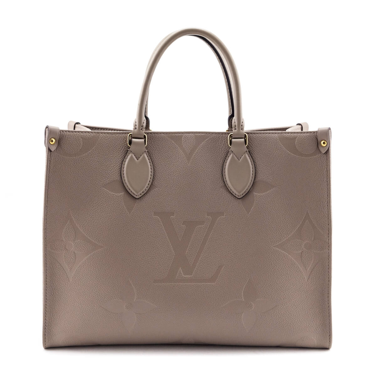 Louis Vuitton Tourterelle Monogram Giant Empreinte Onthego MM - Love that Bag etc - Preowned Authentic Designer Handbags Preloved Fashions