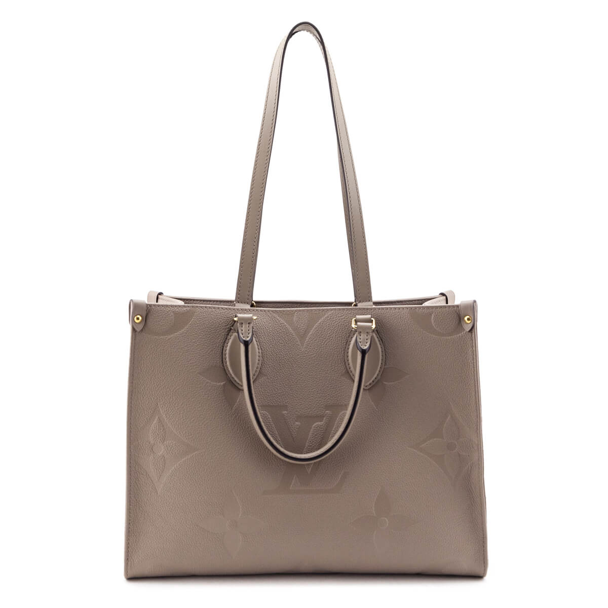 Louis Vuitton Tourterelle Monogram Giant Empreinte Onthego MM - Love that Bag etc - Preowned Authentic Designer Handbags Preloved Fashions