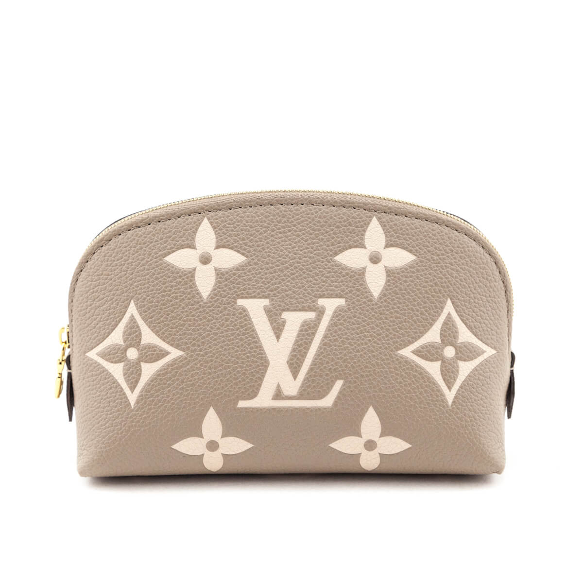 Louis Vuitton Tourterelle Creme Empreinte Monogram Giant Cosmetic Pouch PM - Love that Bag etc - Preowned Authentic Designer Handbags Preloved Fashions