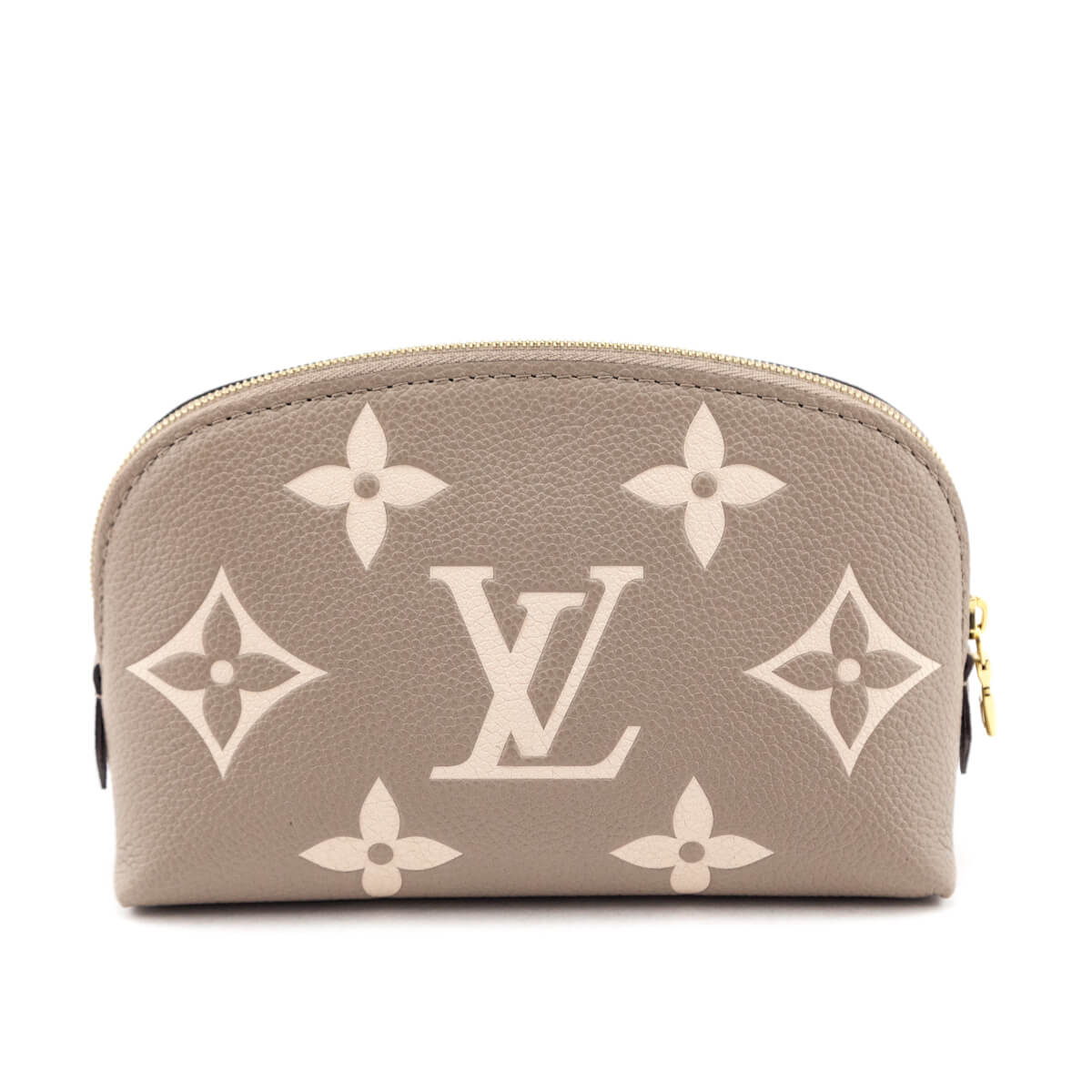 Louis Vuitton Tourterelle Creme Empreinte Monogram Giant Cosmetic Pouch PM - Love that Bag etc - Preowned Authentic Designer Handbags Preloved Fashions