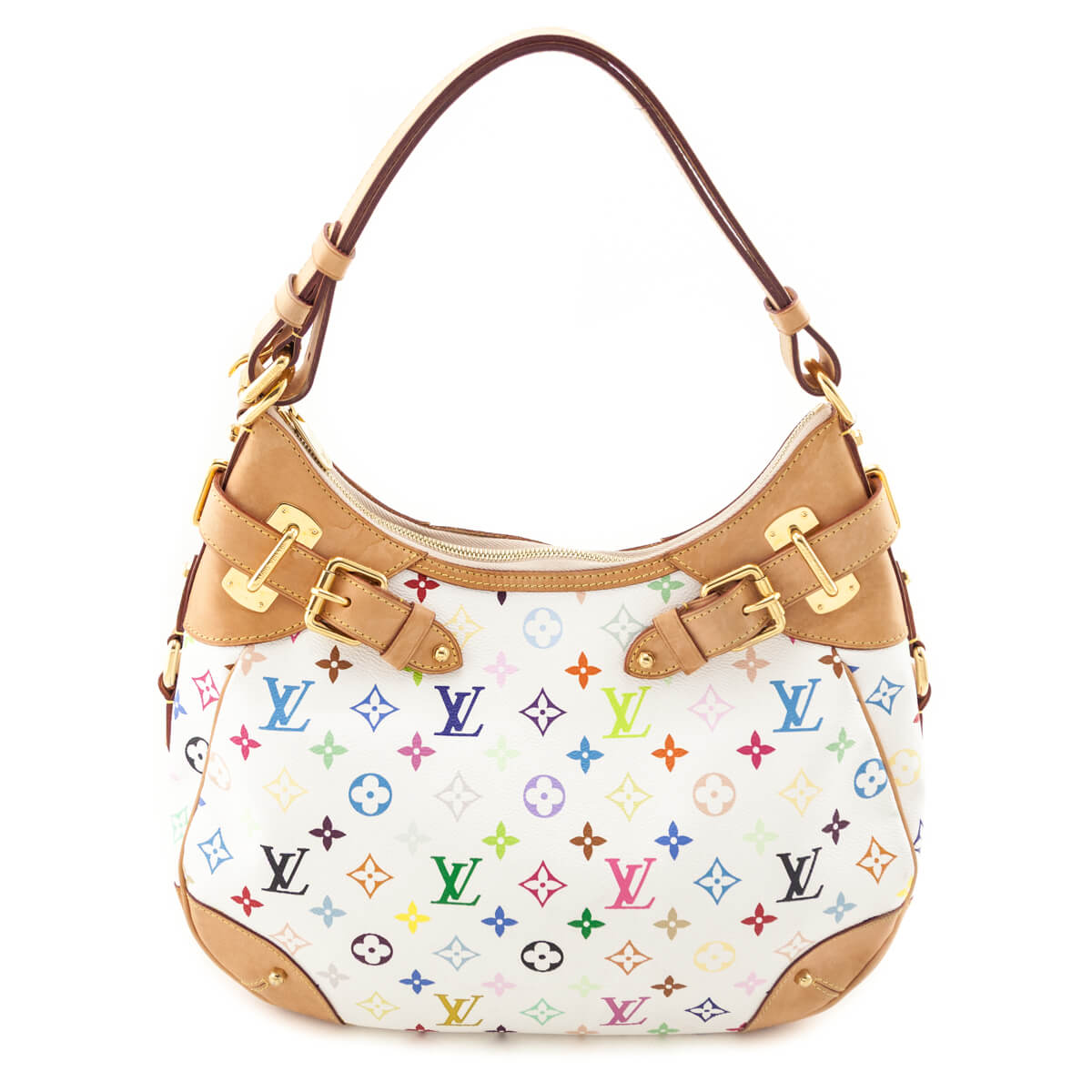 Louis Vuitton White Monogram Multicolor Greta Shoulder Bag - Love that Bag etc - Preowned Authentic Designer Handbags Preloved Fashions