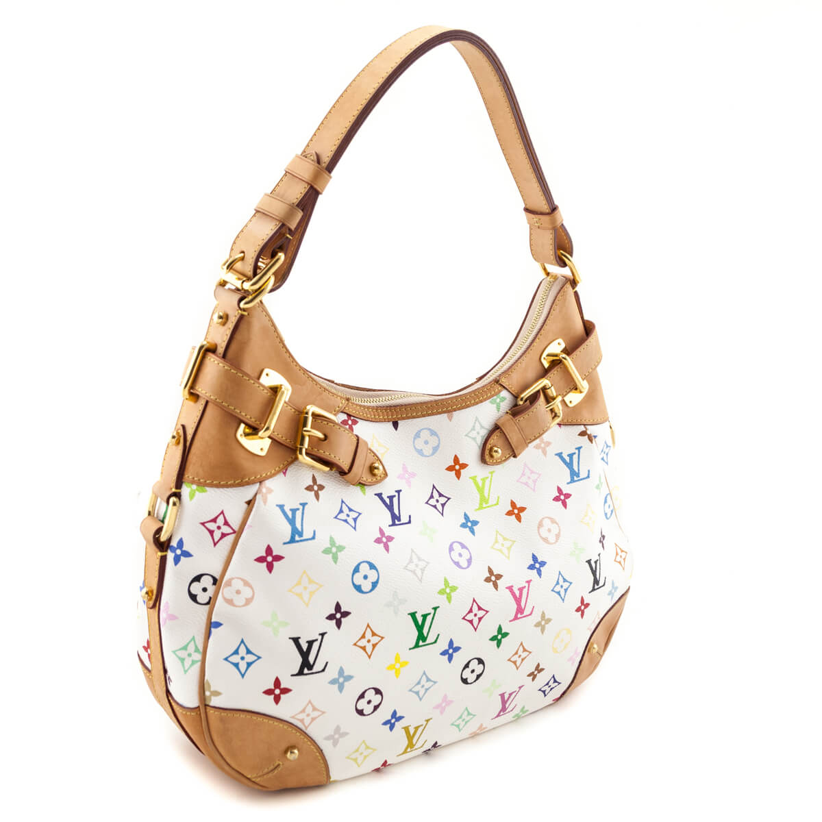 Louis Vuitton White Monogram Multicolor Greta Shoulder Bag - Love that Bag etc - Preowned Authentic Designer Handbags Preloved Fashions