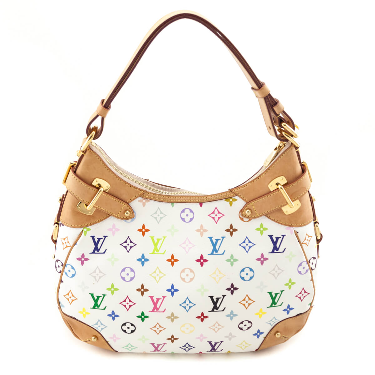Louis Vuitton White Monogram Multicolor Greta Shoulder Bag - Love that Bag etc - Preowned Authentic Designer Handbags Preloved Fashions