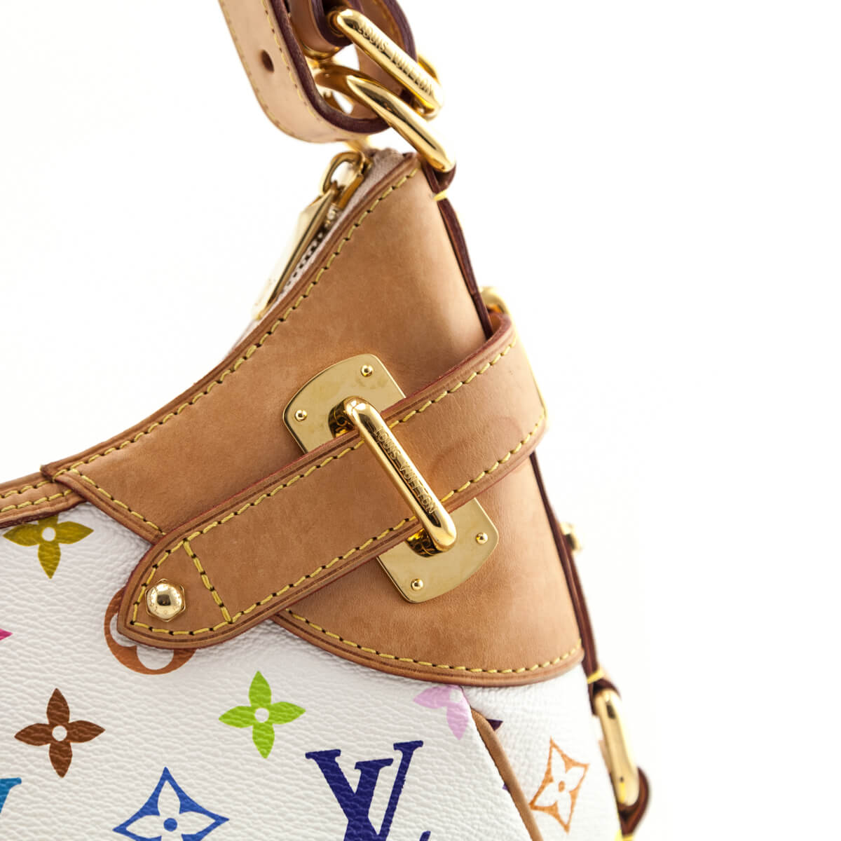 Louis Vuitton White Monogram Multicolor Greta Shoulder Bag - Love that Bag etc - Preowned Authentic Designer Handbags Preloved Fashions