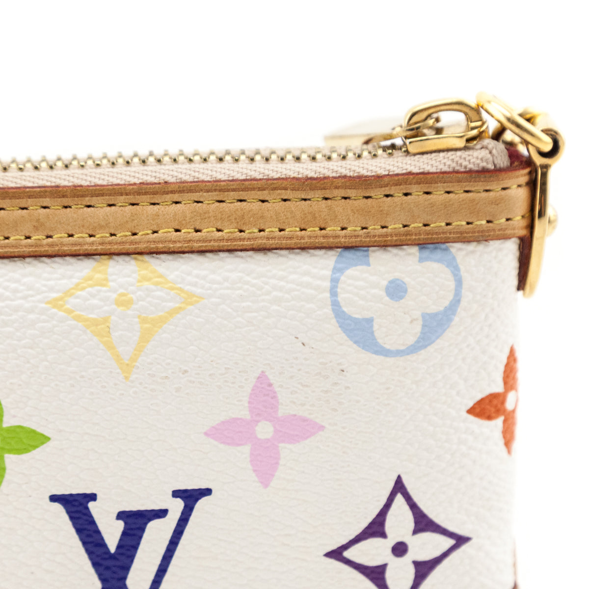 Louis Vuitton White Monogram Multicolor Pochette Milla MM - Love that Bag etc - Preowned Authentic Designer Handbags Preloved Fashions