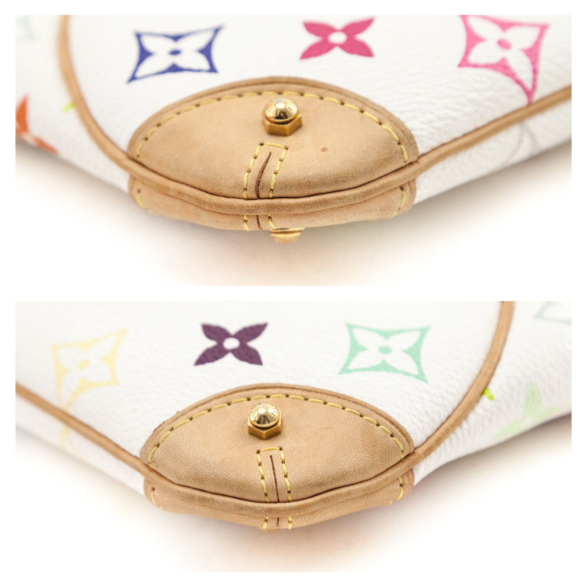 Louis Vuitton White Monogram Multicolor Pochette Milla MM - Love that Bag etc - Preowned Authentic Designer Handbags Preloved Fashions