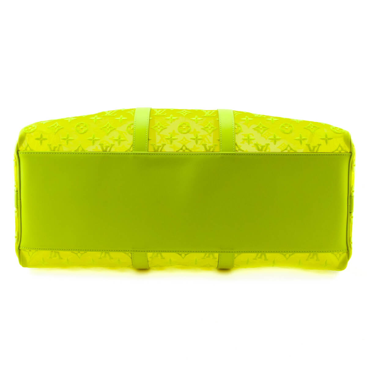 Louis Vuitton Yellow Monogram Fluo See Through Virgil Abloh Keepall Bandouliere 50 - Love that Bag etc - Preowned Authentic Designer Handbags Preloved Fashions
