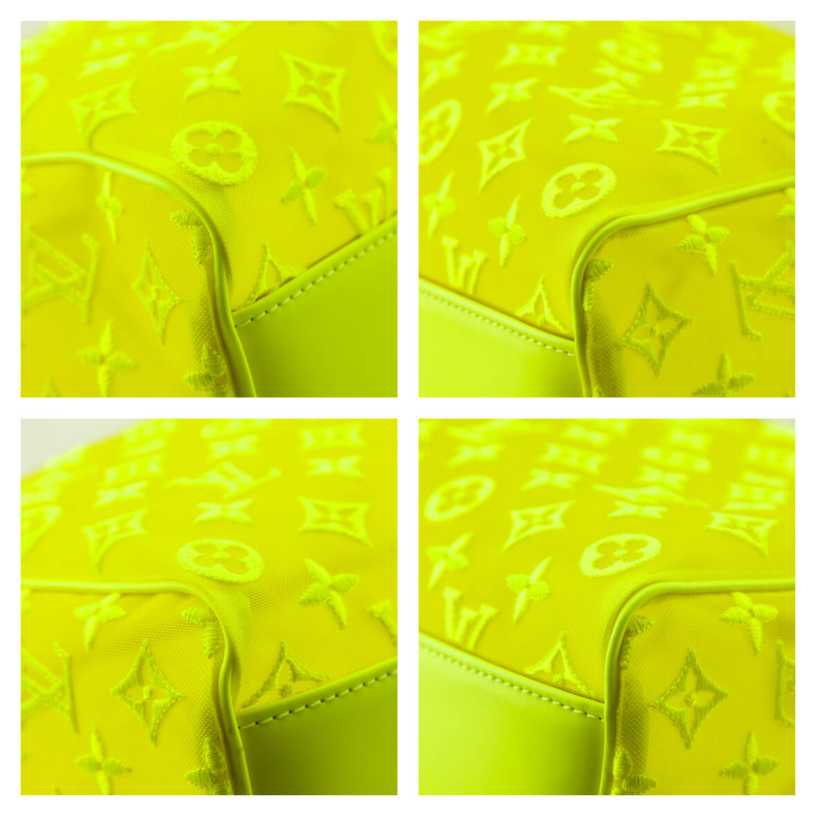 Louis Vuitton Yellow Monogram Fluo See Through Virgil Abloh Keepall Bandouliere 50 - Love that Bag etc - Preowned Authentic Designer Handbags Preloved Fashions