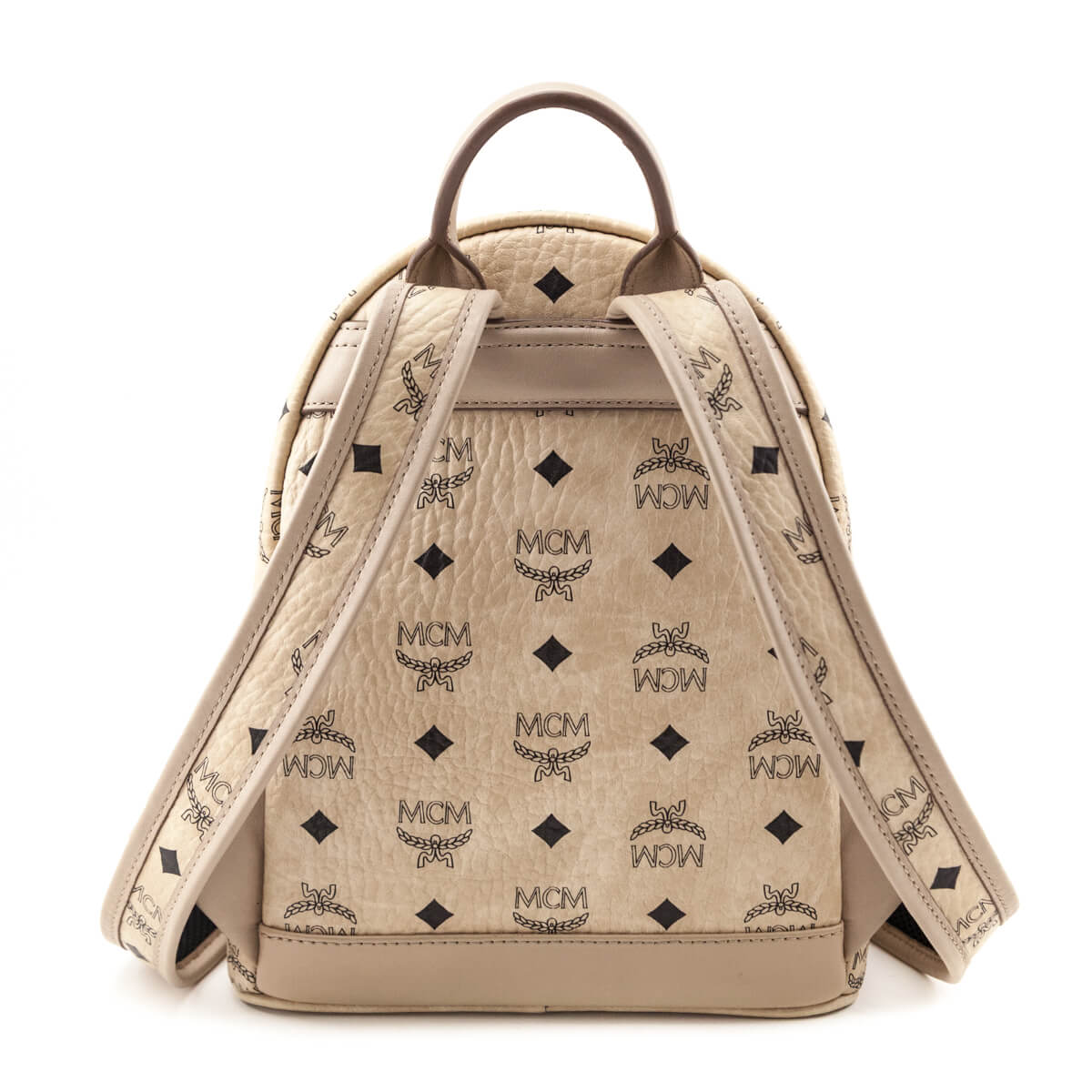 MCM Beige Visetos Side Stud Mini Stark Backpack - Love that Bag etc - Preowned Authentic Designer Handbags Preloved Fashions