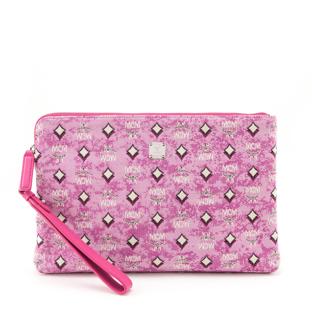 MCM Pink Portuna Medium Wristlet Clutch - Love that Bag etc - Preowned Authentic Designer Handbags Preloved Fashions