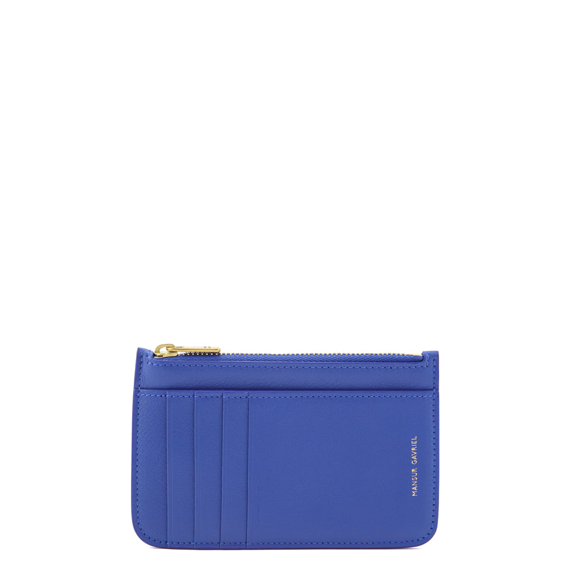 Mansur Gavriel Blue Calfskin Zip Card Holder - Love that Bag etc - Preowned Authentic Designer Handbags Preloved Fashions