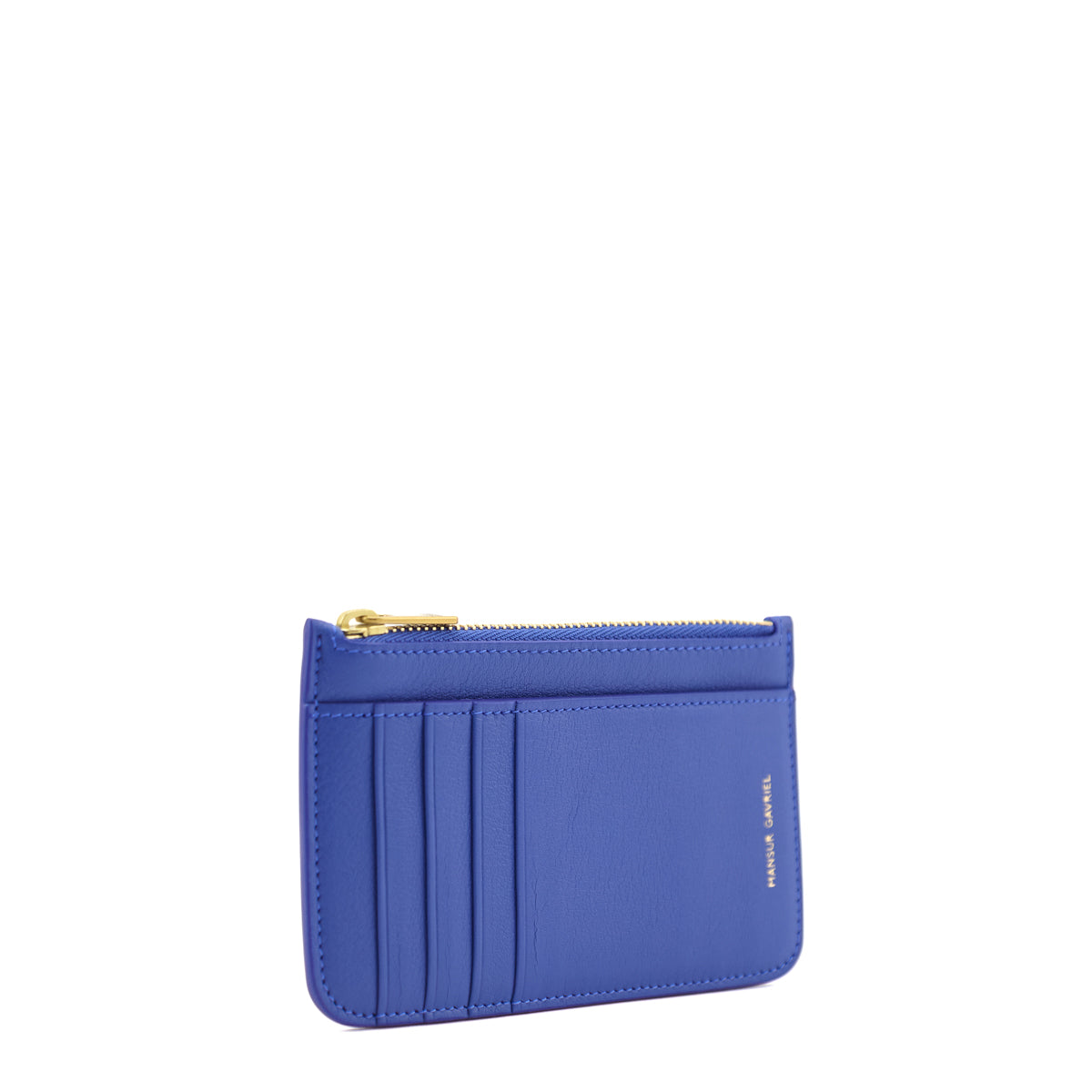 Mansur Gavriel Blue Calfskin Zip Card Holder - Love that Bag etc - Preowned Authentic Designer Handbags Preloved Fashions