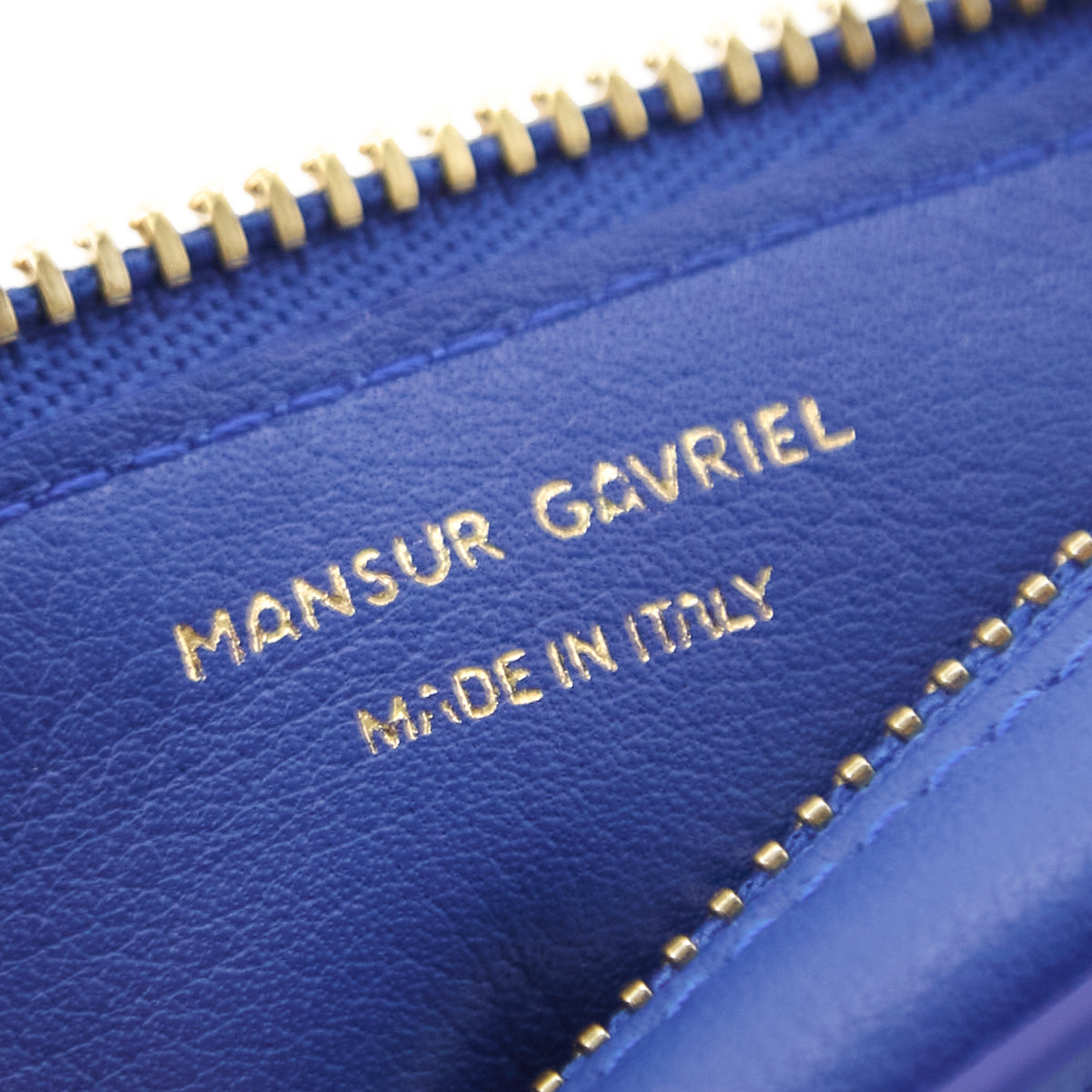 Mansur Gavriel Blue Calfskin Zip Card Holder - Love that Bag etc - Preowned Authentic Designer Handbags Preloved Fashions