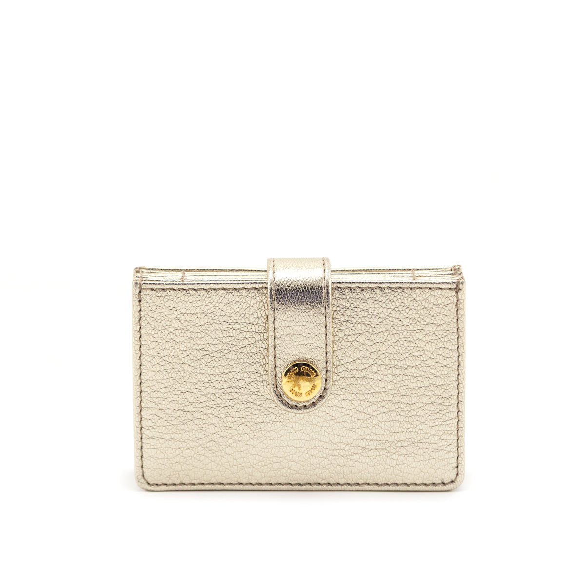 Miu Miu Gold Madras Accordion Card Holder Wallet - Love that Bag etc - Preowned Authentic Designer Handbags Preloved Fashions