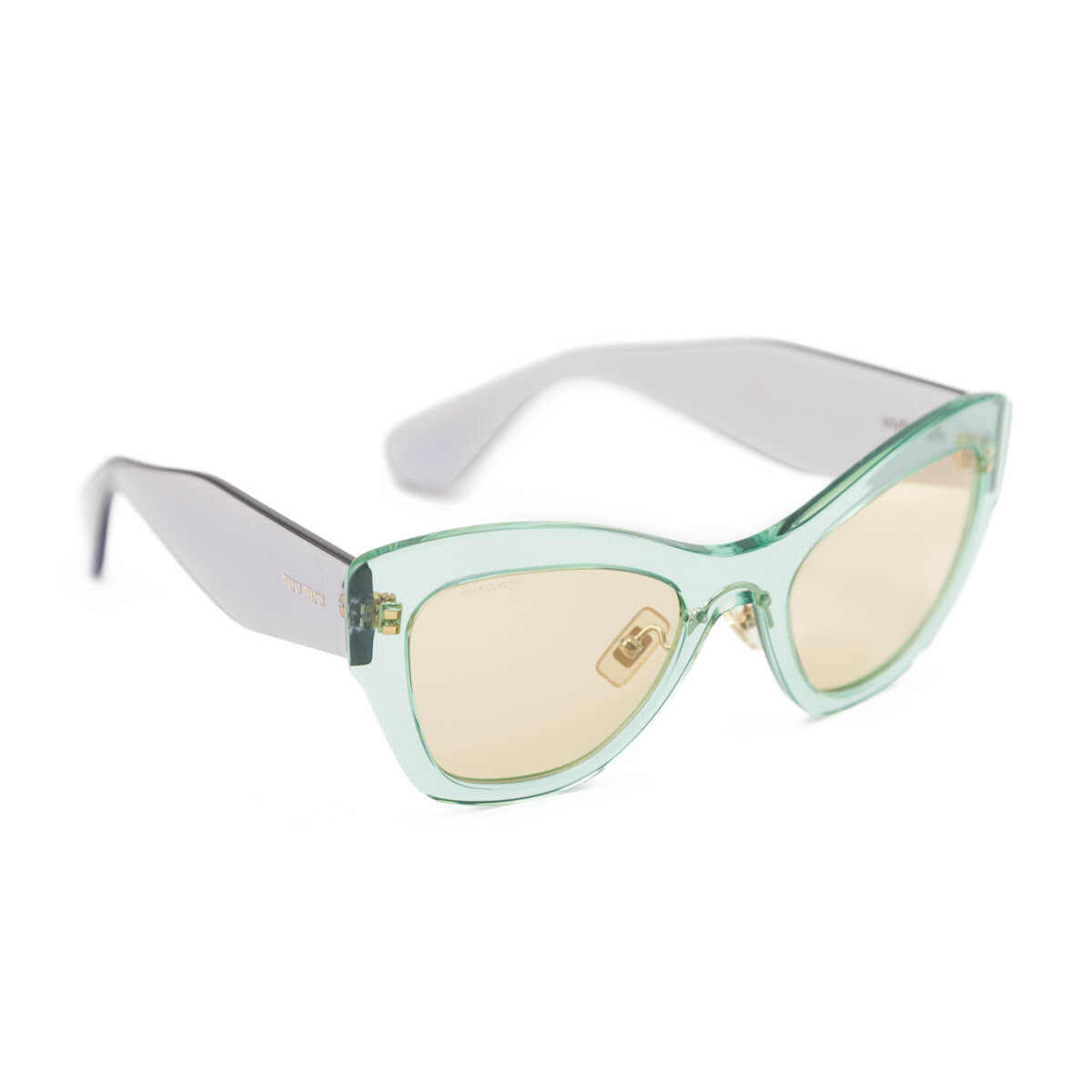 Miu Miu Green Purple Lucite Cat-Eye Sunglasses - Love that Bag etc - Preowned Authentic Designer Handbags Preloved Fashions