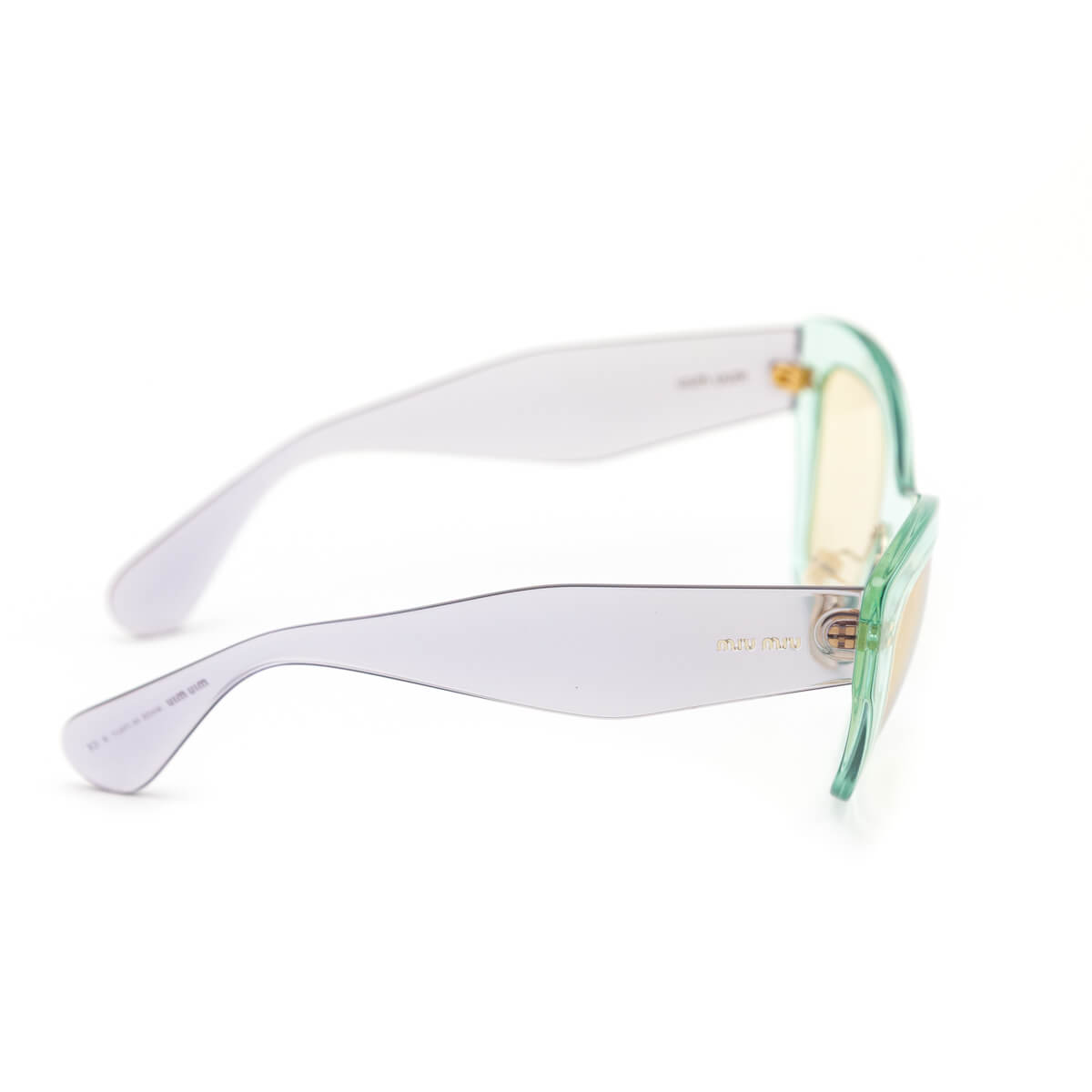 Miu Miu Green Purple Lucite Cat-Eye Sunglasses - Love that Bag etc - Preowned Authentic Designer Handbags Preloved Fashions