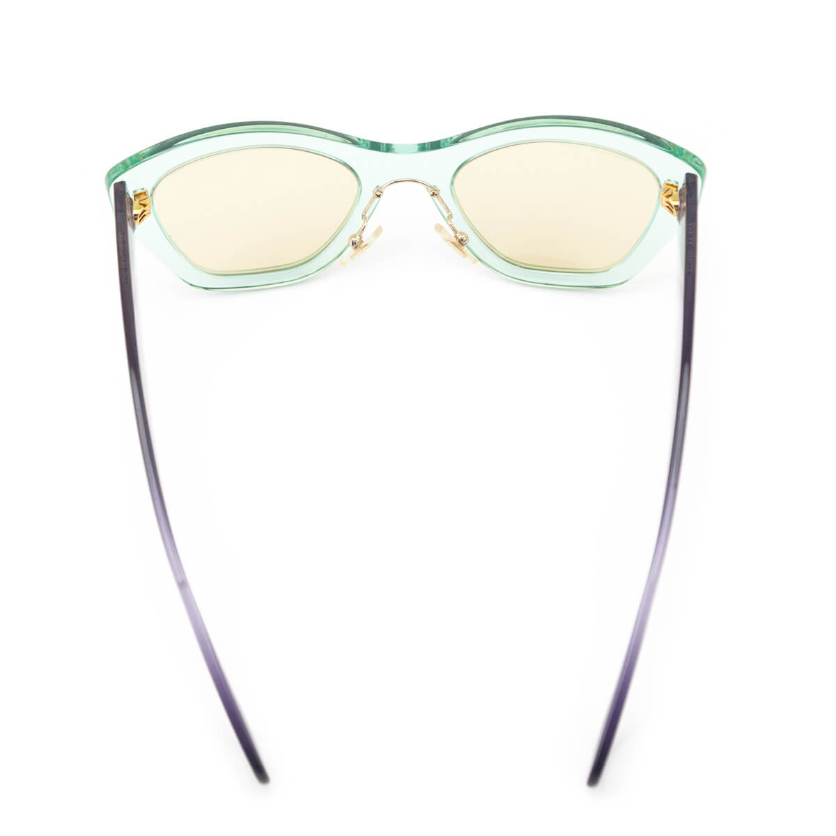 Miu Miu Green Purple Lucite Cat-Eye Sunglasses - Love that Bag etc - Preowned Authentic Designer Handbags Preloved Fashions