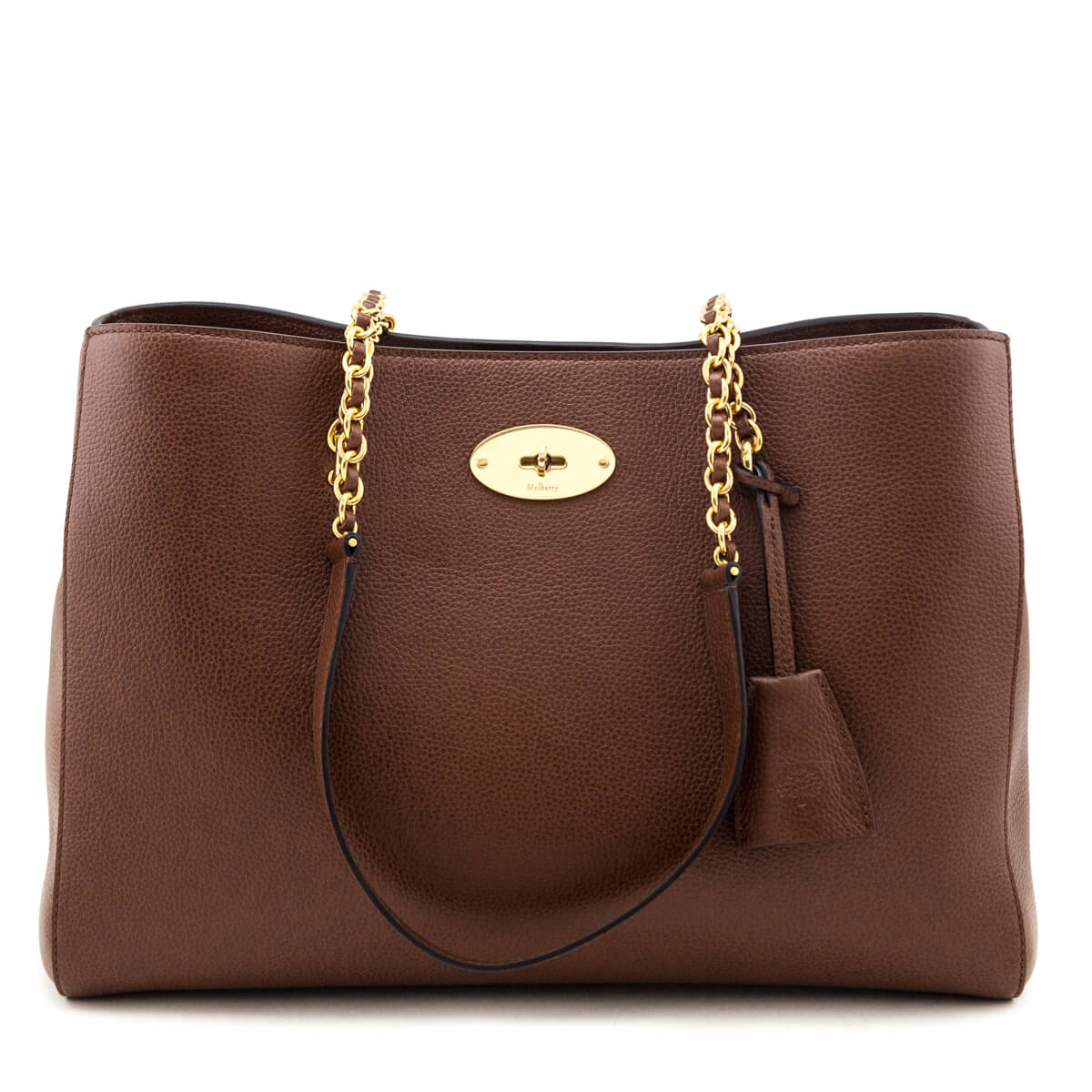 Mulberry Oak Two-Tone Small Classic Grain Lily Chain Tote - Love that Bag etc - Preowned Authentic Designer Handbags Preloved Fashions