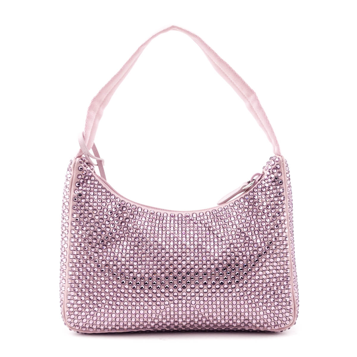 Prada Alabaster Pink Satin Crystal Mini Re-Edition 2000 - Love that Bag etc - Preowned Authentic Designer Handbags Preloved Fashions