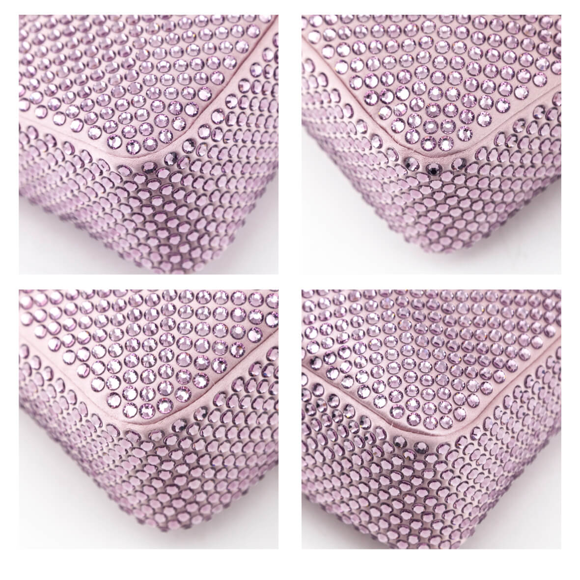 Prada Alabaster Pink Satin Crystal Mini Re-Edition 2000 - Love that Bag etc - Preowned Authentic Designer Handbags Preloved Fashions