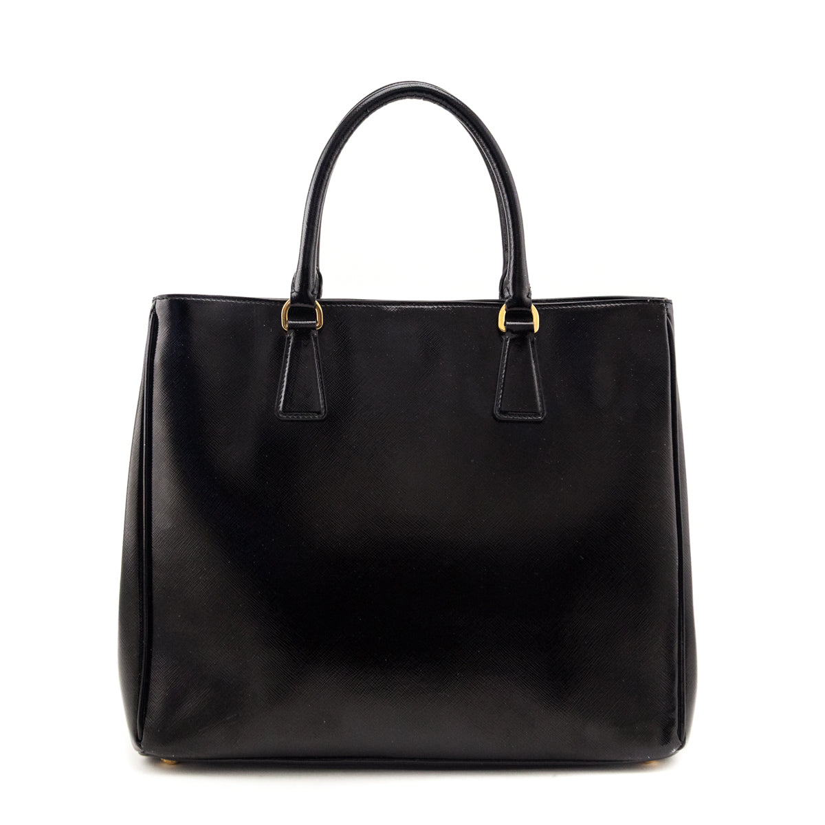 Prada Black Saffiano Vernice Large Galleria Double Zip Tote - Love that Bag etc - Preowned Authentic Designer Handbags Preloved Fashions