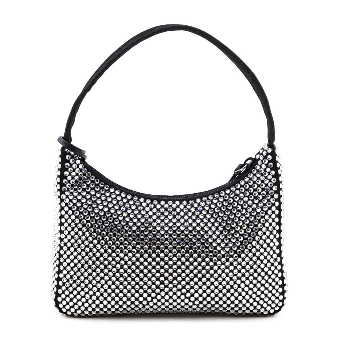 Prada Black Satin Crystal Mini Re-Edition 2000 Bag - Love that Bag etc - Preowned Authentic Designer Handbags Preloved Fashions