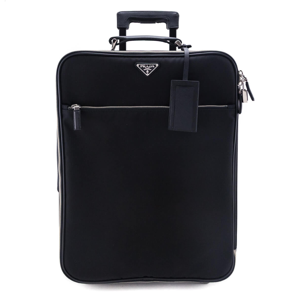 Prada Black Tessuto Nylon Saffiano Trolley Rolling Suitcase Luggage - Love that Bag etc - Preowned Authentic Designer Handbags Preloved Fashions