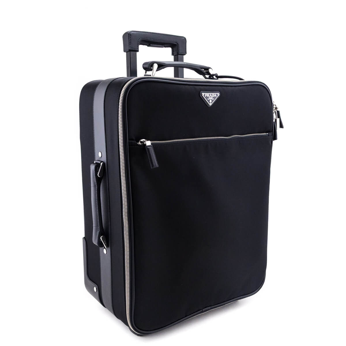 Prada Black Tessuto Nylon Saffiano Trolley Rolling Suitcase Luggage - Love that Bag etc - Preowned Authentic Designer Handbags Preloved Fashions